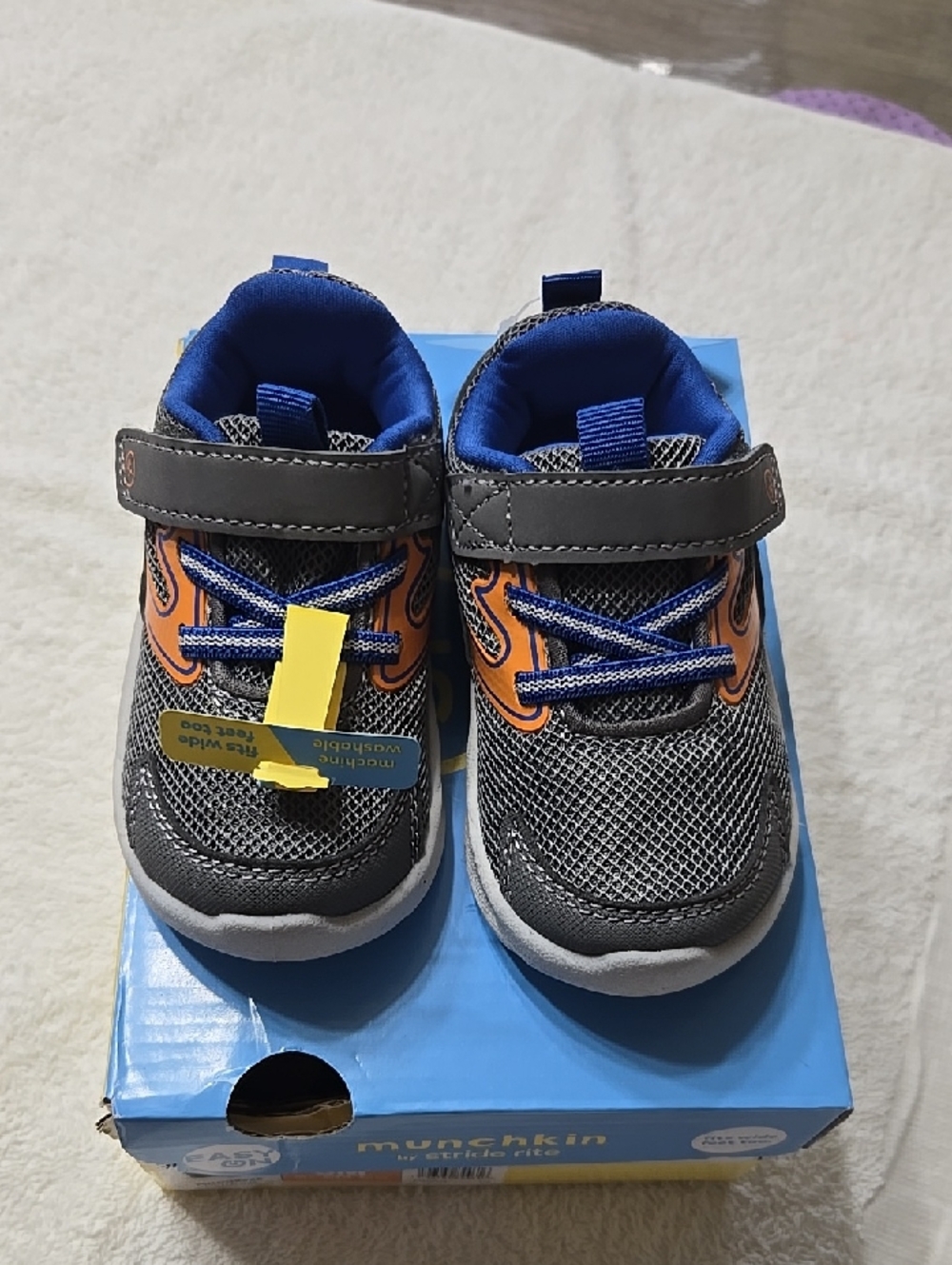 Munchkin Gray, Blue & Orange Toddler Sneakers